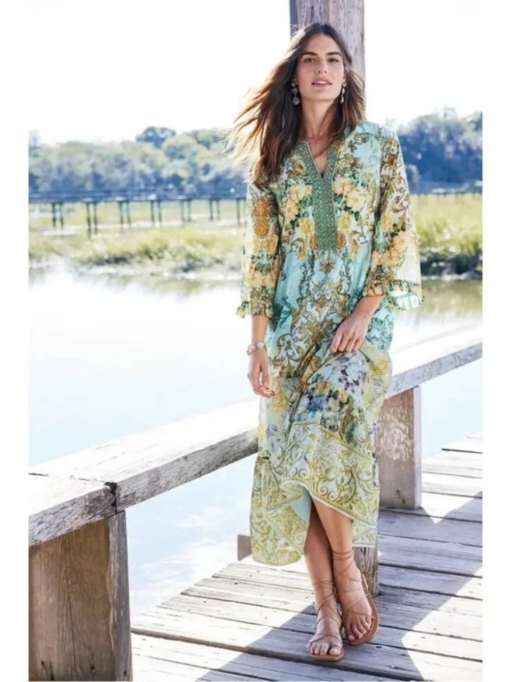 NWT Soft Surroundings Broque Maxi Dress Women's size XS New with tag